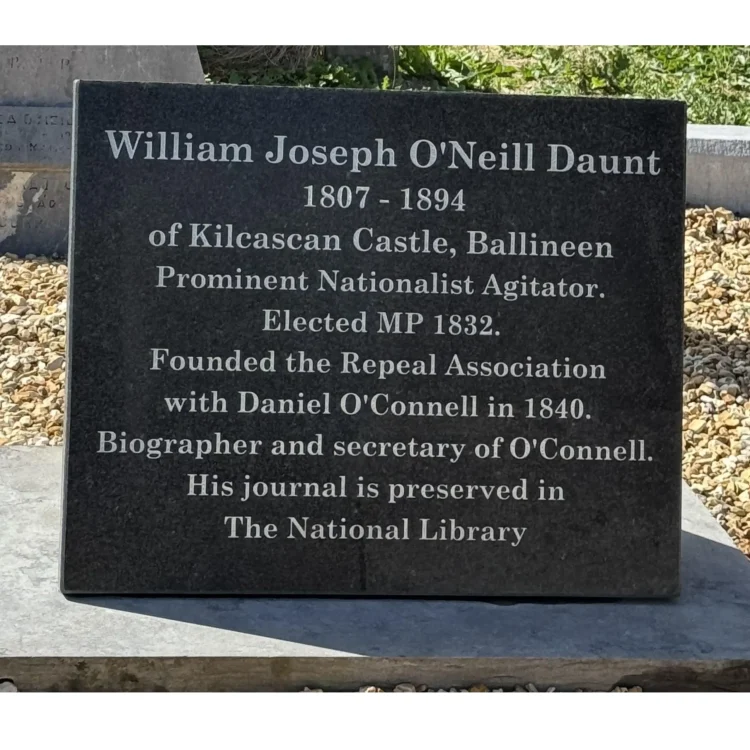 Plaque 10_Closeup of William Joseph O Neill Daunt Grave Inscription